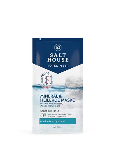 Salthouse Totes Meer Therapie Mineral & Heilerde Gesichtsmaske, mit Zink und Totes Meer Mineralschlamm, klärt, reinigt und beruhigt, 2x7ml