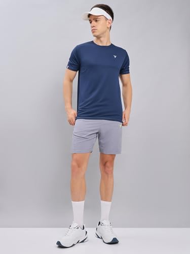 Image of TECHNOSPORT Men's Slim Fit Polyester Activewear Sports T-Shirt with Moisture-Wicking Comfort for Workout, Running & Gym