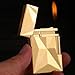 Brass Butane Lighter, Metallic Sound When Opening The Lid, Soft Flame, Side Pulley Ignition, Flame Adjustment, Recyclable, High-end Gift, Collection(Silver)
