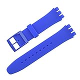 YINGO Cinturino in silicone color caramella compatibile con Swatch 12mm 16mm 17mm 19mm 20mm Accessori for orologi con cinturino di ricambio trasparente alla moda(Blue,19mm)