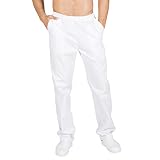 Pantalón Sanitario con bolsillos Unisex Cintura Elástica Uniforme de Trabajo clínico Hospitalario Limpieza Veterinaria Higiene Ospalidad (XS)