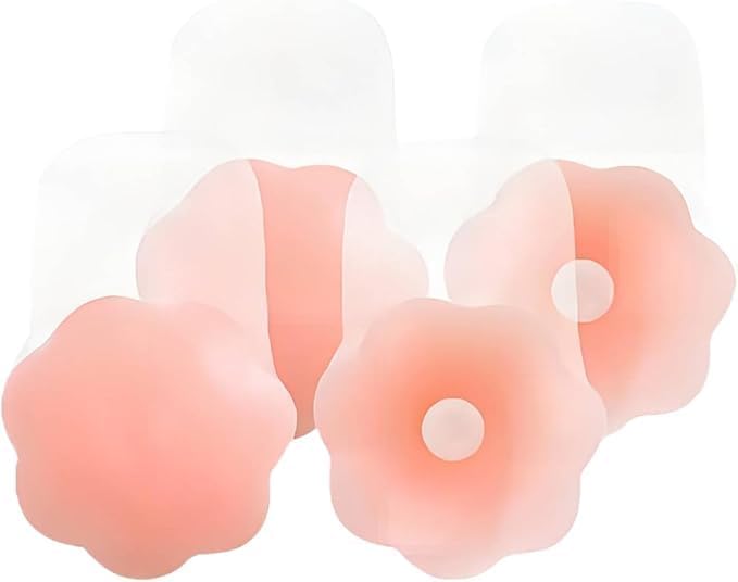 Nipple Covers for Women with Lift,2 Pairs,4'' Silicone Breast Lift Pasties fit A-D Cup,Reusable Nude
