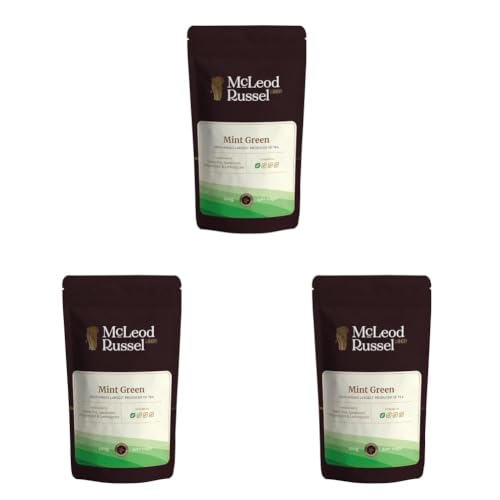 Image of McLeod Russel 1869 - Mint Green | 100g | Long Leaf Green Tea | 100% Pure & Natural Mint | Refreshing | Digestive Drink | Post-Meal Cup | Iced Tea | 40+ Cups (Pack of 3)