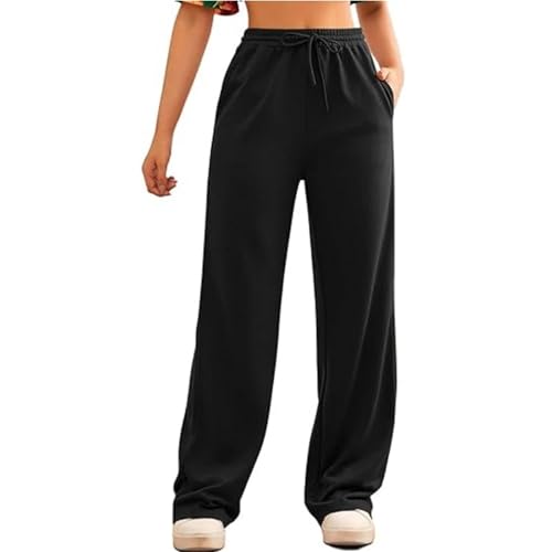 Pantalon de jogging en coton avec cordon de serrage et poches pratiques noir S