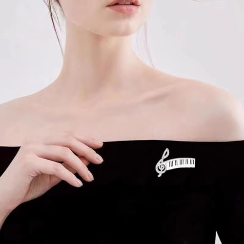 Image of Piano Lover Musical Instrument Brooches Pianist Delicate Music Note Lapel Pin Recital Gift For Piano Players Teacher Students Graduation Pins Decoration Dress Accessories Boutonniere Corsage