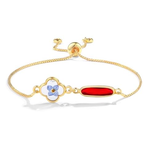 MOLUONAQI Forget-Me-Not Birthstone Bracelet Cover