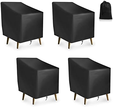 Takytao Patio Chair Covers 27" W x 31" D x 40" H Black for Outdoor Outside Lawn Garden Furniture Waterproof Cloth Covers for Rocking Chair Sofa Couch Deep Seat