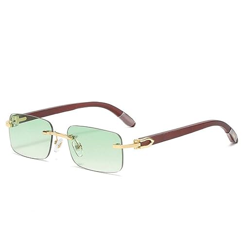 Lunettes de soleil carrées en bois rectangle classique homme protection solaire
