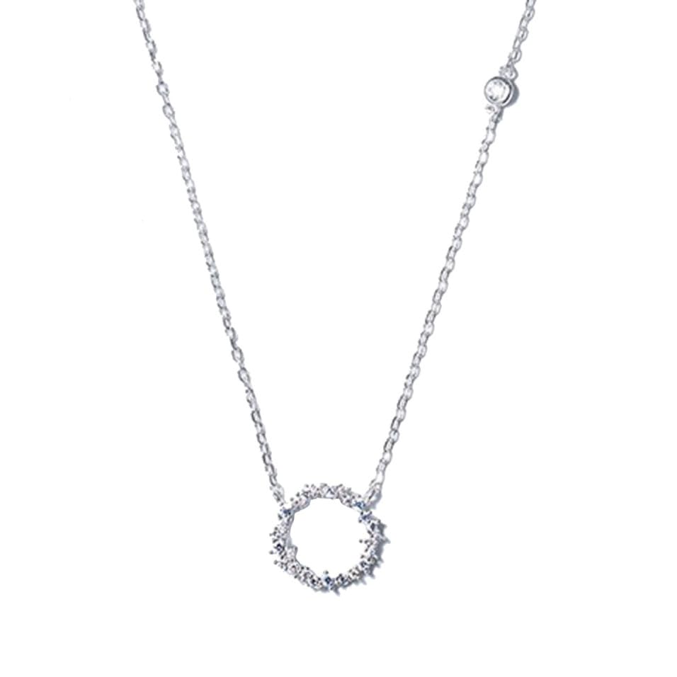 KOMBIUDA Collar Colgante Circular de Plata de Ley para Mujer Diseño Simple y Elegante, Libre de Níquel, Adecuado para Uso Diario y Banquetes