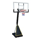 Basketballkörbe Kinder Beweglicher Basketballkorb Im Freien, Manueller Hub 245-305 cm, Rückwand Aus Gehärtetem Glas Und Nachfüllbarer Sockel (Size : 136X80CM/53X31IN)