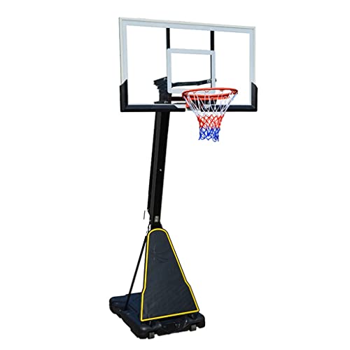 Basketball Stand Outdoor Mobile Basketball Hoop, Manual Lift 245-305cm, Tempered Glass Backboard And Refillable Base (Size : 136X80CM/53X31IN)