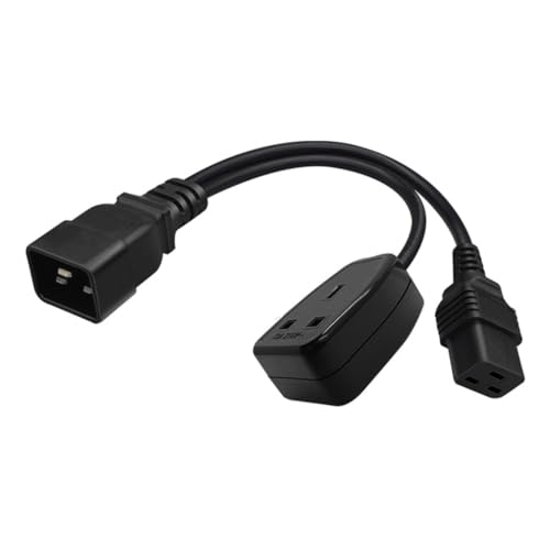 Y-splitter Power Cord C20 to IEC320 C19+UK Connectors Power Adapter Line