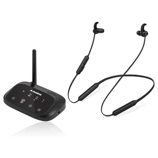 Avantree HT5006 Wireless Headphones Earbuds for TV Watching, Neckband Earphones Hearing Set w/Bypass Bluetooth Transmitter for Optical Digital, RCA, 3.5mm Ported TVs, Plug n Play, No Delay