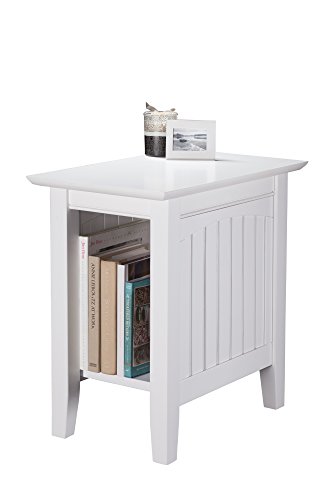 Atlantic Furniture Nantucket Chair Side Table, White, "Chair Side Table (22"" X 14"")" #TOP3
