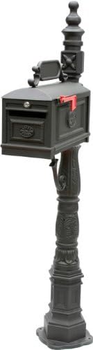 Locking Decorative Residential Curbside Cast Aluminum Mailbox Black Authentic * Original * Exclusive