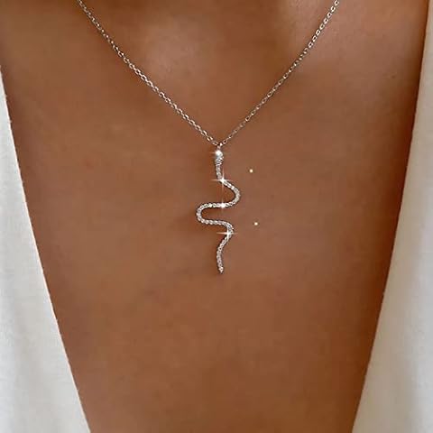 TseenYi Vintage Crystal Snake Pendant Necklace Cover