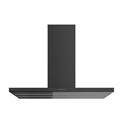 Futuro Futuro Island-Mount Range Hood 48" 940-Cfm | Viale Black | Stainless Steel Vent Hood | Modern Italian Exhaust Hood | Led, Ultra-Quiet With Blower #TOP1