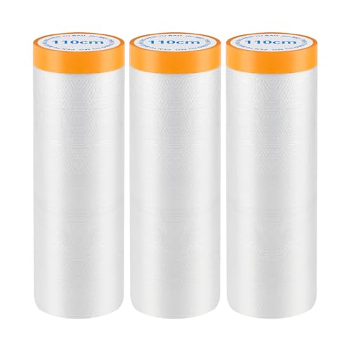 Cieex Abdeckfolie mit Klebeband (3 Rollen)