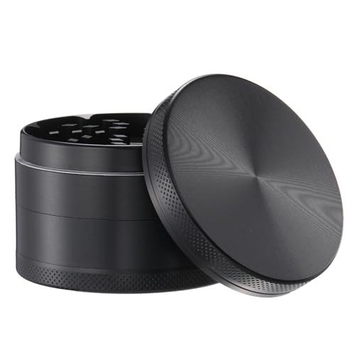 DCOU Zink-Legierung Presse mühle mit Siebgrinder robuste Zamak-Legierung Mahler Quetsche Gewürze Schleifer Ø63mm 4-teilig