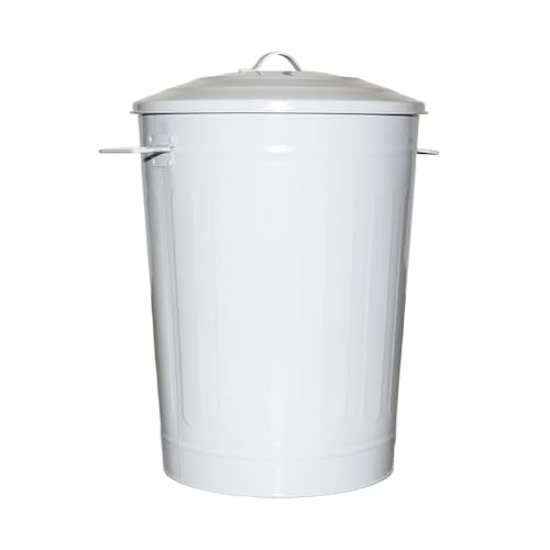 Lata de basura metálica galvanizada 13 galones gris