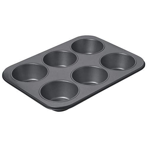 Chicago Metallic Professional 6-Cup Non-Stick Muffin Pan, Make up to 6 large muffins, cupcakes, quiches, egg cups, and more,14-Inch-by-10.25-Inch