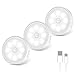 Luz Nocturna con Sensor de Movimiento, Luces Nocturnas con Recargable USB, Auto En/Apagado, Luz Led Armario con Almohadillas Adhesivas e lmán, para Cocina, Pasillo, Escaleras, Habitación Bebé(3 Pack)
