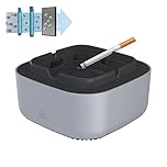 RENBING Ashtrays for cigarettes indoor,Smokeless Ashtray for Cigarettes Smoker,Secondhand Smoke air purifier,USB Rechargeable Smoke Grabber,Cigar Ashtray for Home Office Car (Color : Grey)
