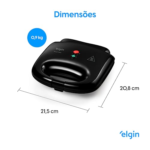 Sanduicheira Grill Break Time Antiaderente 800W Elgin 110V com Duplo Aquecimento