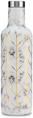 Seriously Ice Cold 25 Oz. Double Wall Vacuum Insulated 18/8 Stainless Steel Powder Coated Wine Bottle with Leak Proof BPA Free Lid