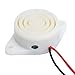 Buzzer Alarm Electric Piezo Beep Active High Sensitivity 80dB Loud Sound ABS Material 12V DC 3 24V 5Pcs Kit SFM 27II for Home Security Industrial Equipment (White)