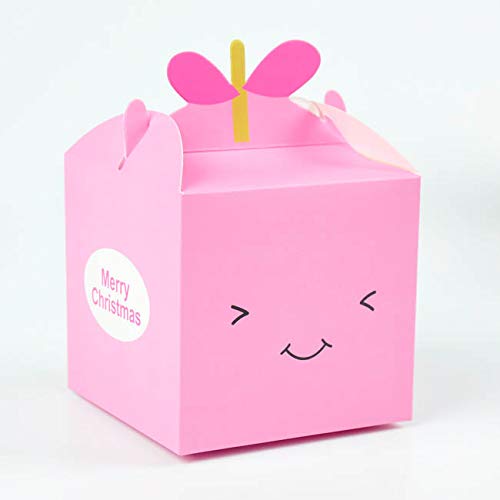 VHVCX Noël Boîte Mignon Réveillon De Noël Paix Fruit Boîte d'emballage Boîte-Cadeau Coffrets-Cadeaux Sacs-Cadeaux, Sourire Visage Rose Cover