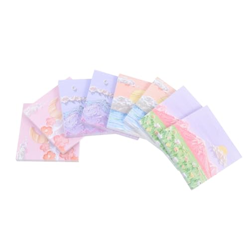 HOUDERCO 8個風景油絵立体メモパッド 付箋ノート ステッカー付き 文房具 デコレーション メモ記録用 便利でおしゃれなデザイン