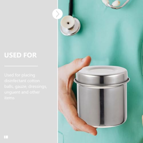 Frascos de ungüento de acero inoxidable para organizar gasas en consultas médicas, 2 piezas 4