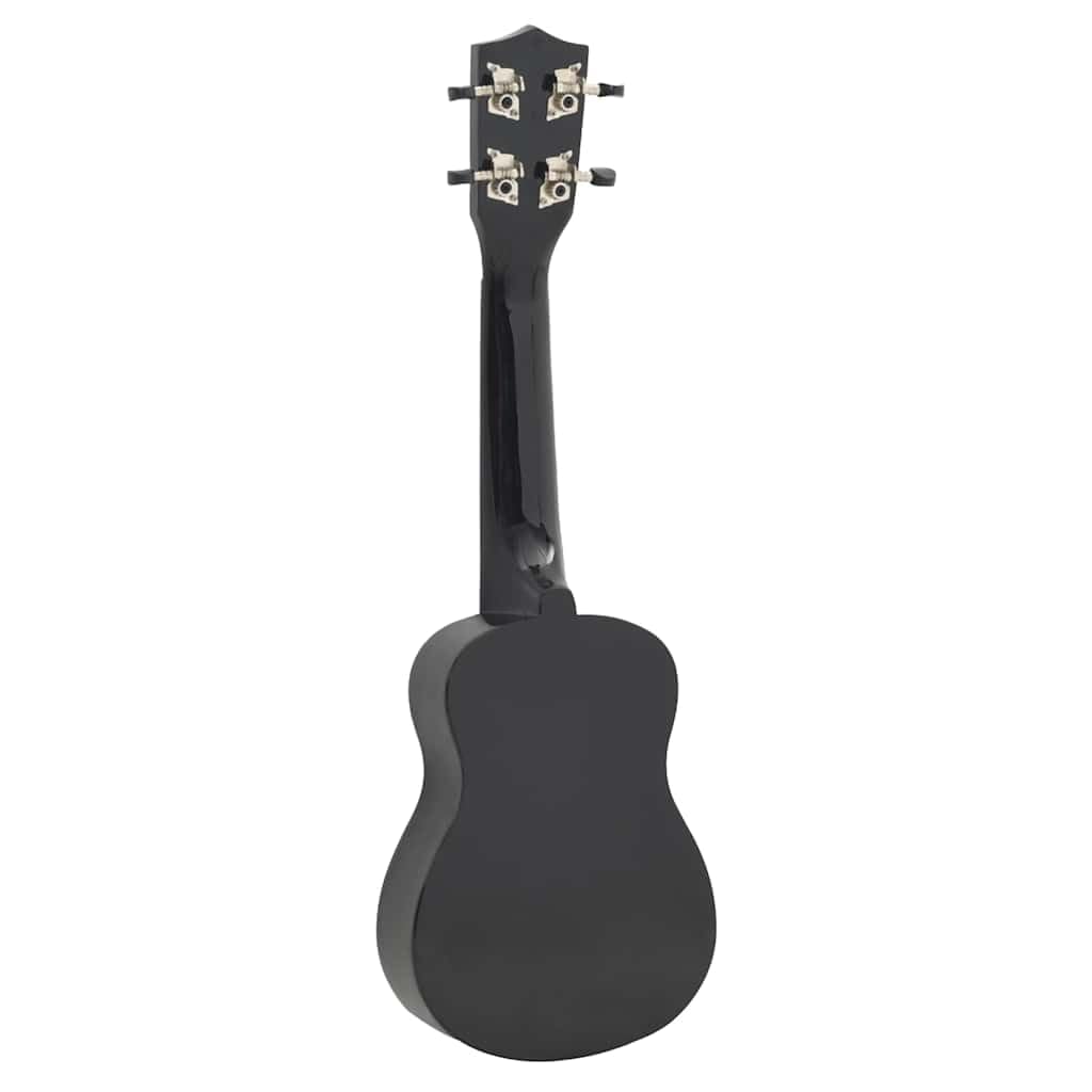 Sopran-Ukulele-Set mit Tasche für Kinder und Erwachsene Schwarz 21 Zoll Holz, inkl. 2 Picks, ideal für Anfänger, Musikunterricht, Bühne und Studio