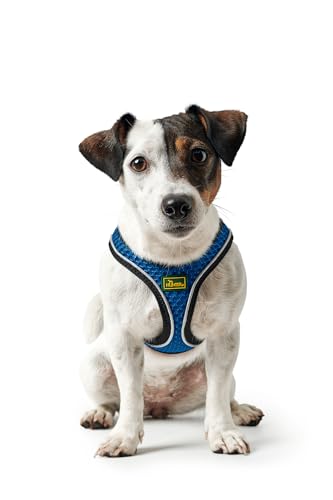 HUNTER Hundegeschirr HILO COMFORT, Farbe: blau, Easy Step-In Geschirr für kleine bis mittlere Hunde, mit Netzmaterial, reflektierende Elemente, angenehm leicht, modernes Design Größe: XS-S