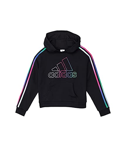 adidas Girls' Multicolor 3-Stripes Fleece Pullover Hoodie