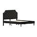 Flash Furniture Brighton Queen Size Tufted Upholstered Platform Bed in Black Fabric