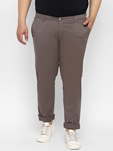 Image of Urbano Plus Men Mid Rise Cotton Regular Fit Casual Chino Pants Stretch