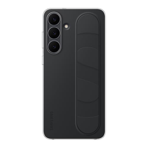 Coque Galaxy S25 FE antichoc avec anneau sangle silicone et support vidéo noir