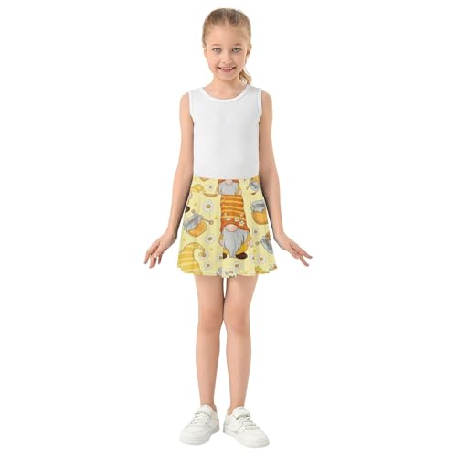 Cute Gnome Yellow Orange Honey Girls' Shorts Athletic Skorts Tennis Skirts Toddler Neon Teen Cheer 3t3