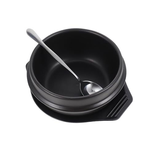 Olla de cerámica para bibimbap coreano con bandeja cazuela resistente para guisar en casa 2