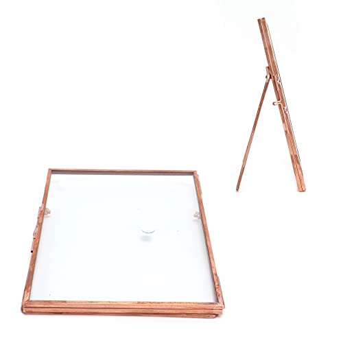 Cyrank Clear Glass Picture Frame,7X5 Inches Wall Hanging Brass Glass Artwork Photo Picture Display Frame,Sculptural Picture Frames Holders For Home Living Room #TOP6