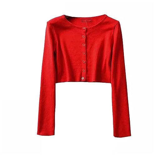 Cardigan en tricot croisé pour femme gilet chic à manches longues et col ras du cou DGKaxiyaHM