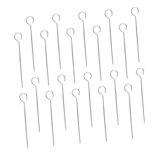ifundom Brochetas de Acero Inoxidable para Barbacoa 20 Piezas 155 CM Pinchos para Carne Reutilizables Resistentes al Calor y Fáciles de Limpiar Ideales para Parrilla y Asados