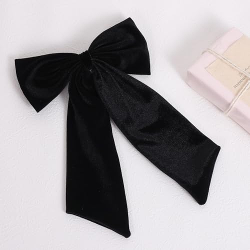 Pinza de cabello con lazo de terciopelo negro, 6.5 pulgadas miniatura 6
