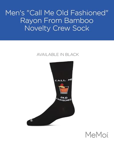 MeMoi Men's Call Me Old Fashioned Rayon Novelty Crew Sock2