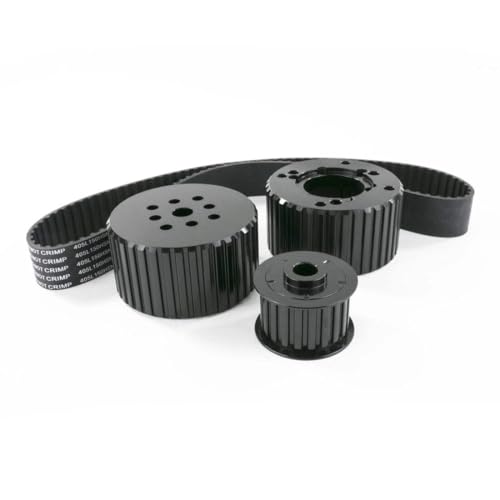 Top Street Performance Short Water Pump Gilmer Style Belt Pulley Kit for Chevy Small Block SBC - Black