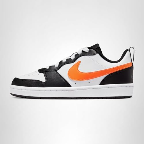 Nike Big Kid's Court Borough Low 2 White/Total Orange-Black (BQ5448 115) - 4