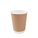 Produktbild BIOZOYG Karton Doppelwand Kaffee Trinkbecher Einweg Bio I 25 Stück to Go Pappbecher innen weiß, Außenwand braun unbedruckt 300 ml / 12 oz I 100% biologisch abbaubar, Zertifiziert kompostierbar