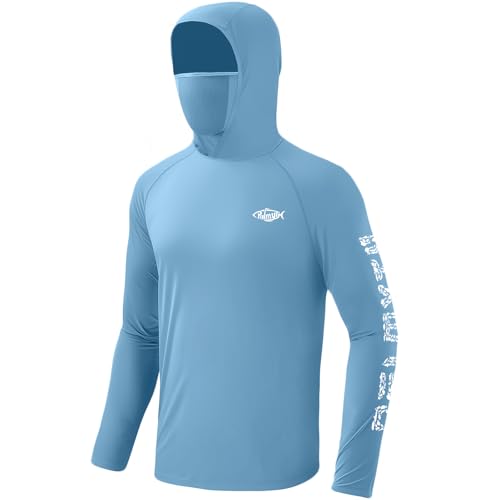 Palmyth Fishing Hoodie for Men Long Sleeve Sun Protection Shirts UPF 50+ Hooded with Neck Gaiter2